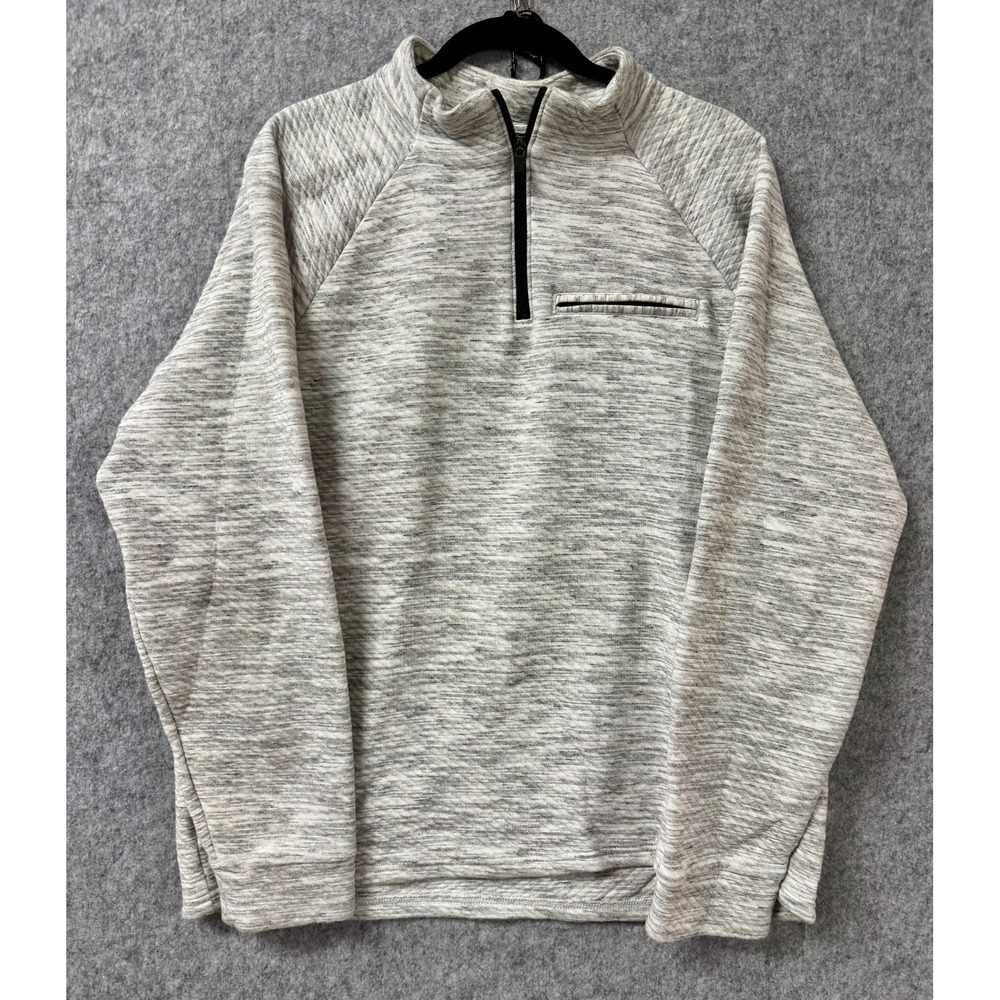 Marc Anthony Slim Fit 3/4 Zip Grey Speckle Pullover Jacket‎ Men's Size XL